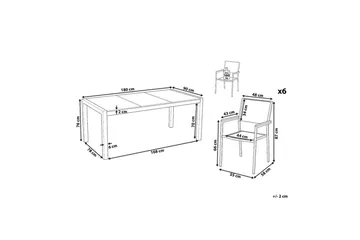 Matsalsset Cosoleto/Grosseto Grå/Silver, 6-Sits - Grå/Silver, 6-Sits - Utemöbler & utemiljö - Utegrupp - Matgrupp utomhus
