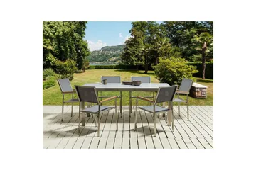 Matsalsset Cosoleto/Grosseto Grå/Silver, 6-Sits - Grå/Silver, 6-Sits - Utemöbler & utemiljö - Utegrupp - Matgrupp utomhus