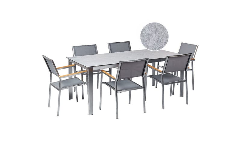 Matsalsset Cosoleto/Grosseto Grå/Silver, 6-Sits, Grå/Silver, 6-Sits