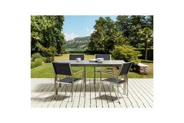 Matsalsset Cosoleto/Grosseto Svart/Silver, 4-Sits - Svart/Silver, 4-Sits - Utemöbler & utemiljö - Utegrupp - Matgrupp utomhus