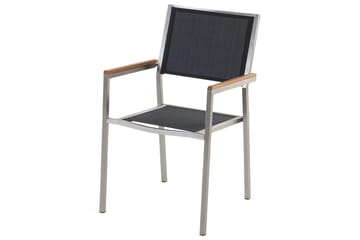 Matsalsset Cosoleto/Grosseto Svart/Silver, 4-Sits - Svart/Silver, 4-Sits - Utemöbler & utemiljö - Utegrupp - Matgrupp utomhus