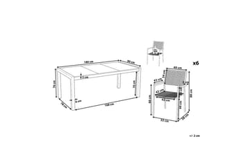 Matsalsset Cosoleto/Grosseto Svart/Silver, 6-Sits - Svart/Silver, 6-Sits - Utemöbler & utemiljö - Utegrupp - Matgrupp utomhus