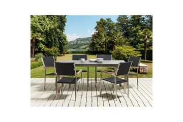 Matsalsset Cosoleto/Grosseto Svart/Silver, 6-Sits - Svart/Silver, 6-Sits - Utemöbler & utemiljö - Utegrupp - Matgrupp utomhus