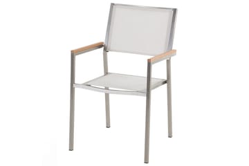 Matsalsset Cosoleto/Grosseto Vit marmor/Silver, 6-Sits - Vit marmor/Silver, 6-Sits - Utemöbler & utemiljö - Utegrupp - Matgrupp utomhus