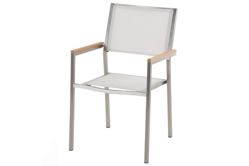 Matsalsset Cosoleto/Grosseto Vit marmor/Silver, 6-Sits - Vit marmor/Silver, 6-Sits - Utemöbler & utemiljö - Utegrupp - Matgrupp utomhus