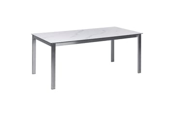 Matsalsset Cosoleto/Grosseto Vit marmor/Silver, 6-Sits - Vit marmor/Silver, 6-Sits - Utemöbler & utemiljö - Utegrupp - Matgrupp utomhus
