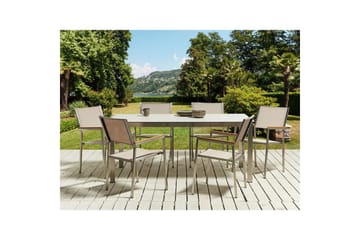 Matsalsset Cosoleto/Grosseto Vit/Beige/Silver, 6-Sits - Vit/Beige/Silver, 6-Sits - Utemöbler & utemiljö - Utegrupp - Matgrupp utomhus