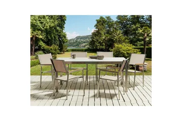 Matsalsset Cosoleto/Grosseto Vit/Beige/Silver, 6-Sits - Vit/Beige/Silver/6-Sits - Utemöbler & utemiljö - Utegrupp - Matgrupp utomhus