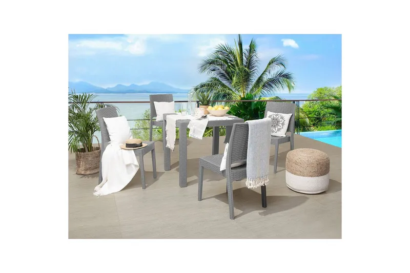 Matsalsset Fossano Grå, 4-Sits - Grå, 4-Sits - Utemöbler & utemiljö - Utegrupp - Matgrupp utomhus