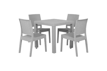 Matsalsset Fossano Grå, 4-Sits - Grå, 4-Sits - Utemöbler & utemiljö - Utegrupp - Matgrupp utomhus