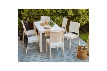 Matsalsset Fossano Vit, 6-Sits - Vit, 6-Sits - Utemöbler & utemiljö - Utegrupp - Matgrupp utomhus