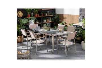 Matsalsset Grosseto Grå/Beige/Silver, 6-Sits - Grå/Beige/Silver, 6-Sits - Utemöbler & utemiljö - Utegrupp - Matgrupp utomhus
