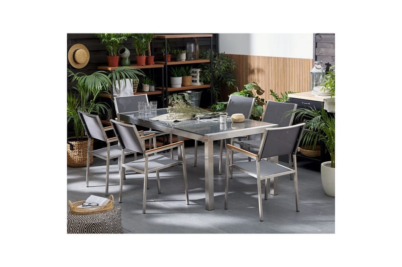 Matsalsset Grosseto Grå/Silver, 6-Sits - Grå/Silver, 6-Sits - Utemöbler & utemiljö - Utegrupp - Matgrupp utomhus