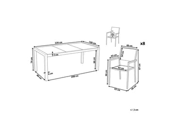 Matsalsset Grosseto Grå/Silver/Beige, 8-Sits - Grå/Silver/Beige, 8-Sits - Utemöbler & utemiljö - Utegrupp - Matgrupp utomhus