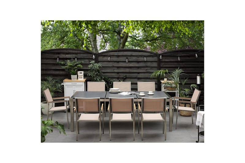 Matsalsset Grosseto Grå/Silver/Beige, 8-Sits - Grå/Silver/Beige, 8-Sits - Utemöbler & utemiljö - Utegrupp - Matgrupp utomhus