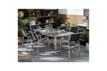 Matsalsset Grosseto Grafitgrå/Svart/Silver, 6-Sits - Grafitgrå/Svart/Silver, 6-Sits - Utemöbler & utemiljö - Utegrupp - Matgrupp utomhus