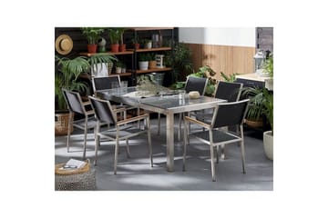 Matsalsset Grosseto Grafitgrå/Svart/Silver, 6-Sits - Grafitgrå/Svart/Silver/6-Sits - Utemöbler & utemiljö - Utegrupp - Matgrupp utomhus