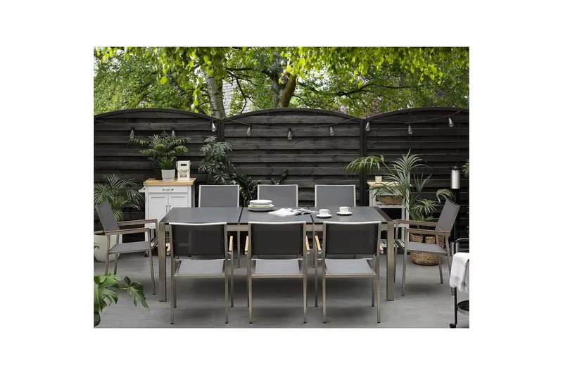 Matsalsset Grosseto Grafitgrå/Svart/Silver, 8-Sits - Grafitgrå/Svart/Silver, 8-Sits - Utemöbler & utemiljö - Utegrupp - Matgrupp utomhus