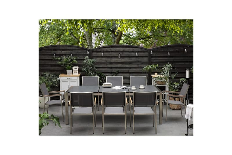 Matsalsset Grosseto Grafitgrå/Svart/Silver, 8-Sits - Grafitgrå/Svart/Silver, 8-Sits - Utemöbler & utemiljö - Utegrupp - Matgrupp utomhus