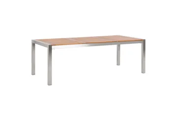 Matsalsset Grosseto Ljus trä/beige/silver, 8-Sits - Ljus trä/beige/silver, 8-Sits - Utemöbler & utemiljö - Utegrupp - Matgrupp utomhus