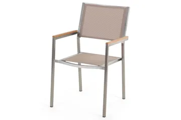 Matsalsset Grosseto Ljus trä/beige/silver, 8-Sits - Ljus trä/beige/silver, 8-Sits - Utemöbler & utemiljö - Utegrupp - Matgrupp utomhus