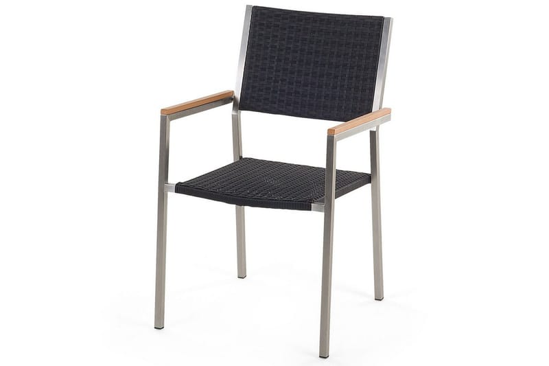 Matsalsset Grosseto Ljus trä/svart/silver, 8-Sits - Ljus trä/svart/silver, 8-Sits - Utemöbler & utemiljö - Utegrupp - Matgrupp utomhus