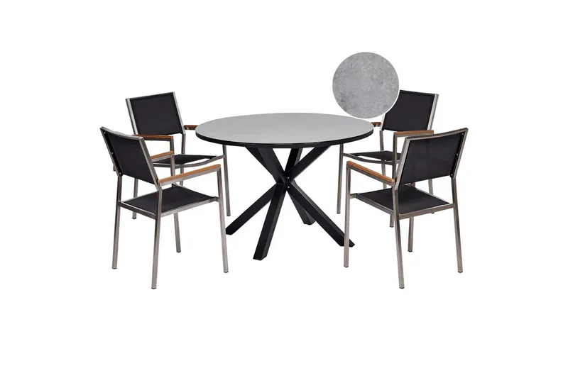 Matsalsset Maletto/Grosseto Grå/Svart/Silver, Grå/Svart/Silver