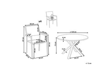 Matsalsset Maletto/Grosseto Grå/Svart/Silver - Grå/Svart/Silver - Utemöbler & utemiljö - Utegrupp - Matgrupp utomhus