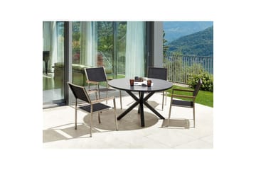 Matsalsset Maletto/Grosseto Grå/Svart/Silver - Grå/Svart/Silver - Utemöbler & utemiljö - Utegrupp - Matgrupp utomhus