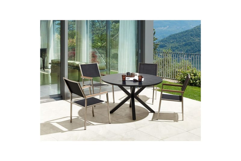Matsalsset Maletto/Grosseto Svart/Silver - Svart/Silver - Utemöbler & utemiljö - Utegrupp - Matgrupp utomhus