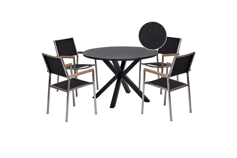 Matsalsset Maletto/Grosseto Svart/Silver, Svart/Silver