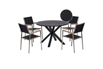 Matsalsset Maletto/Grosseto Svart/Silver - Svart/Silver - Utemöbler & utemiljö - Utegrupp - Matgrupp utomhus