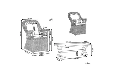 Matsalsset Maros/Olbia 4-Sits - 4-Sits - Utemöbler & utemiljö - Utegrupp - Matgrupp utomhus
