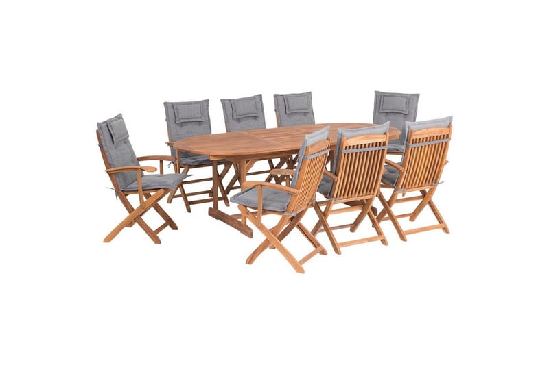 Matsalsset Maui 8-sits Ljus trä/grå, Ljus trä/grå