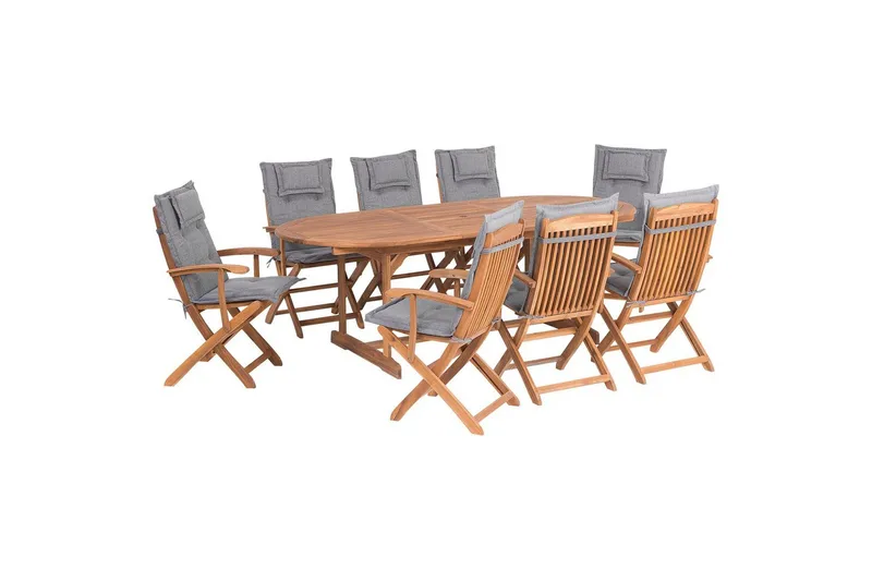 Matsalsset Maui 8-sits Ljus trä/grå - Ljus trä/grå - Utemöbler & utemiljö - Utegrupp - Matgrupp utomhus