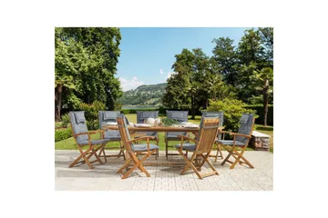 Matsalsset Maui 8-sits Ljus trä/grå - Ljus trä/grå - Utemöbler & utemiljö - Utegrupp - Matgrupp utomhus