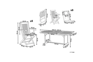 Matsalsset Maui II Flerfärgad/beige/blå/ljus trä, 8-Sits - Flerfärgad/beige/blå/ljus trä, 8-Sits - Utemöbler & utemiljö - Utegrupp - Matgrupp utomhus