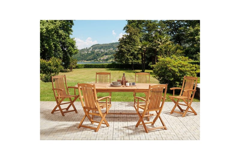 Matsalsset Maui II Ljus trä, 6-Sits, Ljus trä, 6-Sits