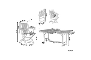 Matsalsset Maui II Ljus trä, 6-Sits - Ljus trä, 6-Sits - Utemöbler & utemiljö - Utegrupp - Matgrupp utomhus