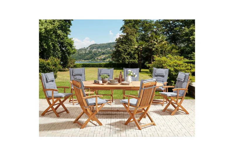 Matsalsset Maui II Ljus trä/grå, 8-Sits - Ljus trä/grå, 8-Sits - Utemöbler & utemiljö - Utegrupp - Matgrupp utomhus
