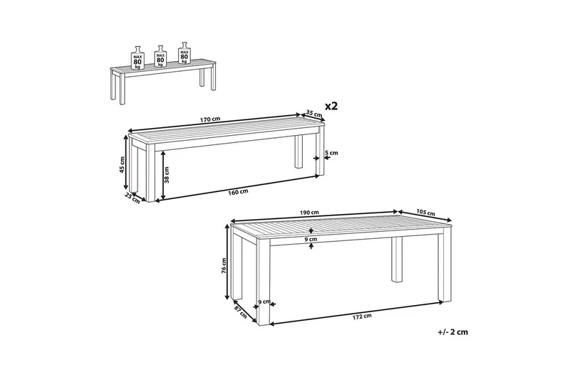 Matsalsset Monsano - Utemöbler & utemiljö - Utegrupp - Matgrupp utomhus