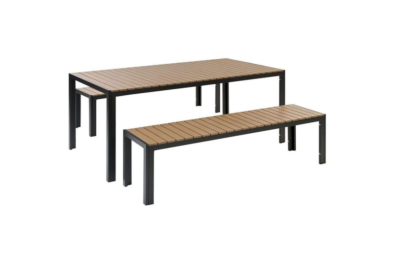 Matsalsset Nardo Ljus trä/svart, Ljus trä/svart