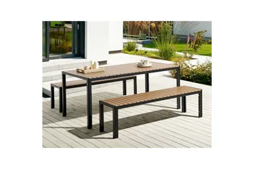 Matsalsset Nardo Ljus trä/svart - Ljus trä/svart - Utemöbler & utemiljö - Utegrupp - Matgrupp utomhus