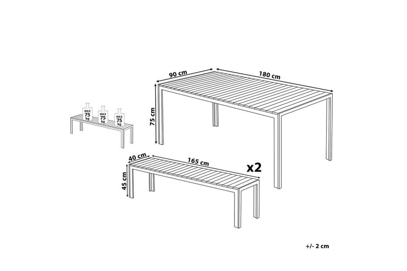 Matsalsset Nardo Svart - Svart - Utemöbler & utemiljö - Utegrupp - Matgrupp utomhus