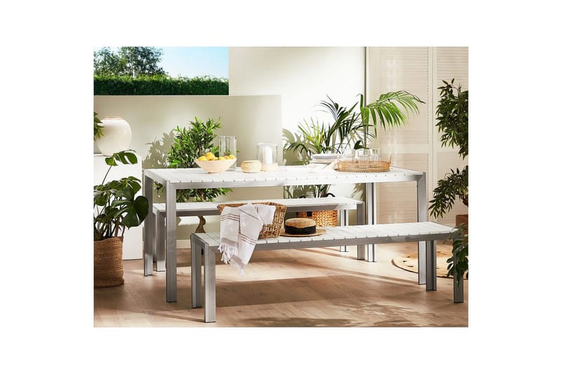 Matsalsset Nardo Vit/Silver - Vit/Silver - Utemöbler & utemiljö - Utegrupp - Matgrupp utomhus