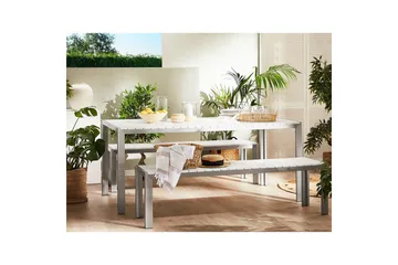 Matsalsset Nardo Vit/Silver - Vit/Silver - Utemöbler & utemiljö - Utegrupp - Matgrupp utomhus