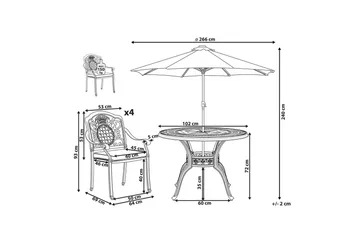Matsalsset Salento med parasoll - Utemöbler & utemiljö - Utegrupp - Matgrupp utomhus