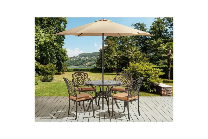 Matsalsset Salento med parasoll - Utemöbler & utemiljö - Utegrupp - Matgrupp utomhus