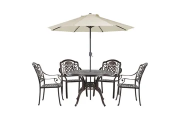 Matsalsset Salento med parasoll - Utemöbler & utemiljö - Utegrupp - Matgrupp utomhus