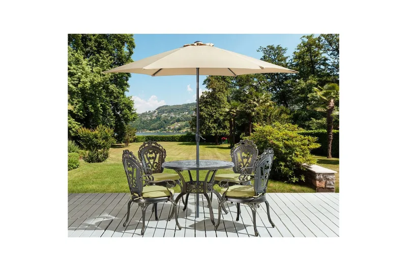 Matsalsset Sapri med parasoll - Utemöbler & utemiljö - Utegrupp - Matgrupp utomhus